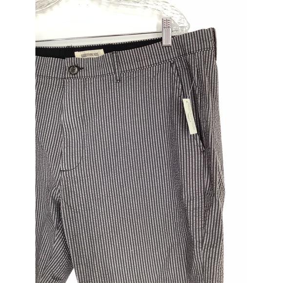 Goodthreads Gray Striped Flat Front Chino Short 40 - Picture 6 of 9